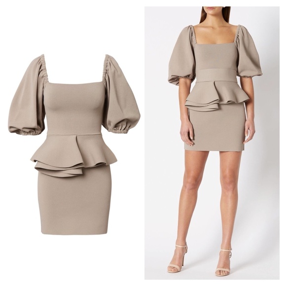 Scanlan Theodore Beige Mini Dress - Picture 1 of 12